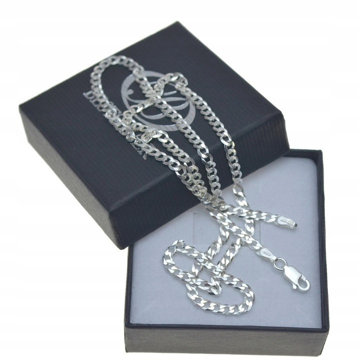 MĘSKI ŁAŃCUSZEK SREBRNY 925 PANCERKA 55CM +PREZENT