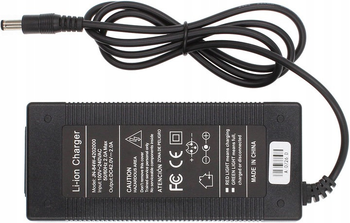 Ładowarka 42V 36V 2A Rower Elektryczny 5,5/2,5 mm