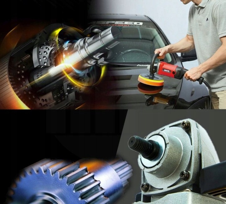 POLERKA SAMOCHODOWA SZLIFIERKA Z REGULACJĄ OBROTÓW + 4x GĄBKA 2600W MP0441