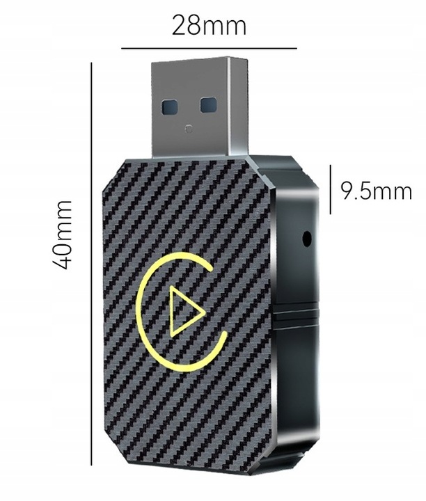 BEZPRZEWODOWY ADAPTER ANDROID AUTO CARPLAY 2 W 1 PLUG AND PLAY MINI CAR AI