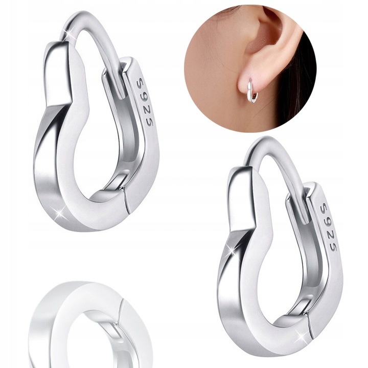 KOLCZYKI Srebrne PRÓBA 925 Serca SREBRO Angielskie Zapiecie Damskie