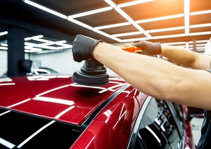 POLERKA SAMOCHODOWA ELEKTRYCZNA SZLIFIERKA 1400W Z REGULACJĄ + GĄBKI ZESTAW