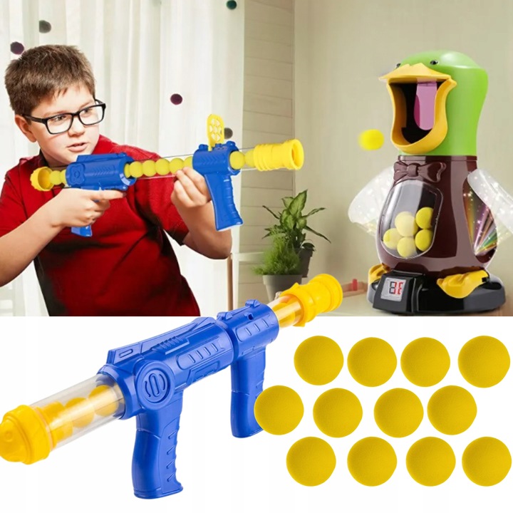GRA GŁODNA KACZKA XXL STRZELANIE DO CELU DLA DZIECI 2 PISTELETY 24 KULKI