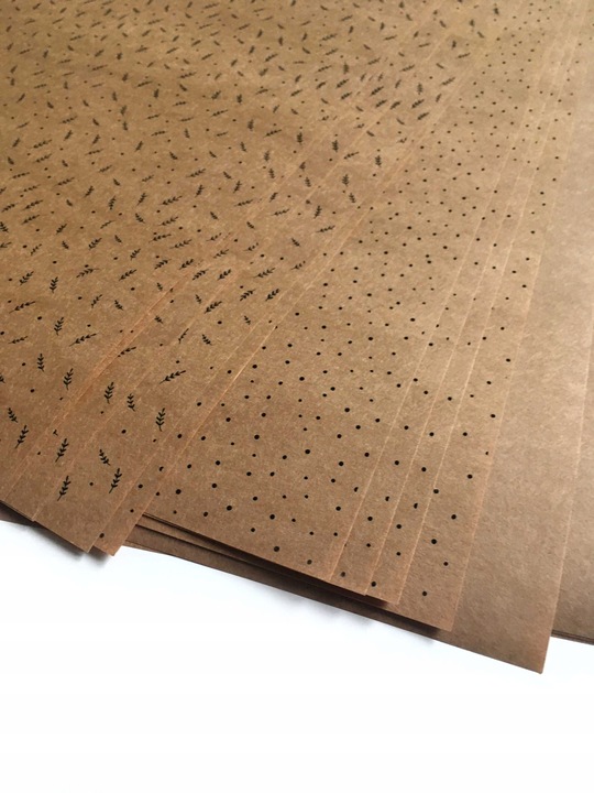 ZESTAW DO PAKOWANIA EKO papier pakowy sznurek juta tagi wzór listki kropki