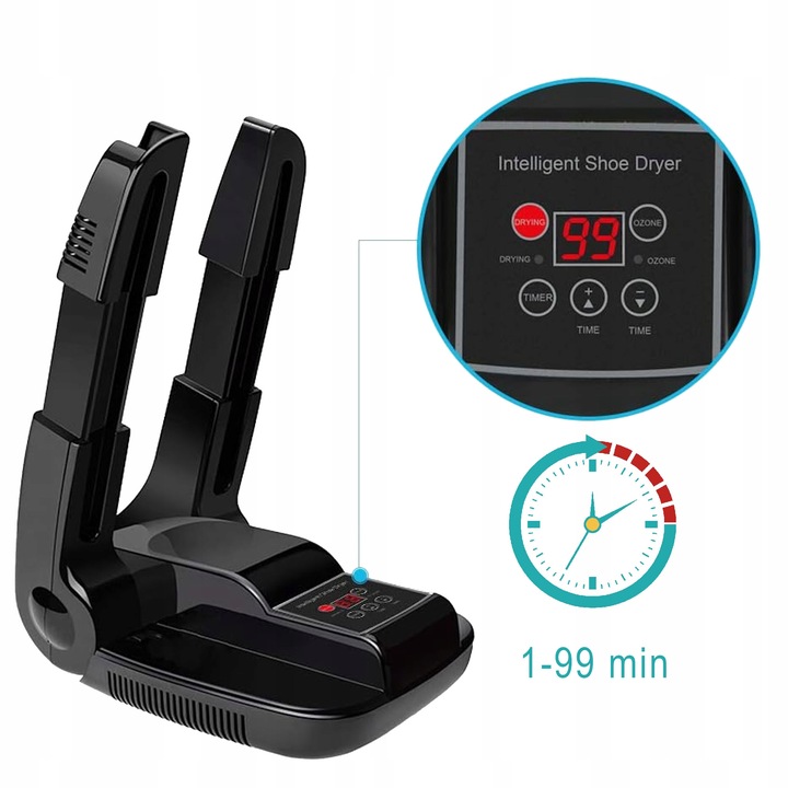 Suszarka do butów Z OZONEM funkcja STERYLIZACJI DUŻA MOCNA WYDAJNA timer