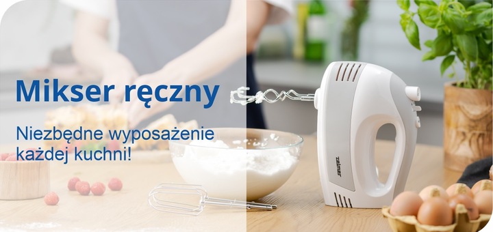 ZELMER ROBOT KUCHENNY MIKSER RĘCZNY ZHM 2453 BS 700W CZARNY POJEMNIK