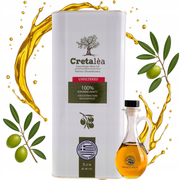 OLIWA Z OLIWEK EXTRA VIRGIN 5L GRECKA NIEFILTROWANA + BUTELKA 250ML GRATIS