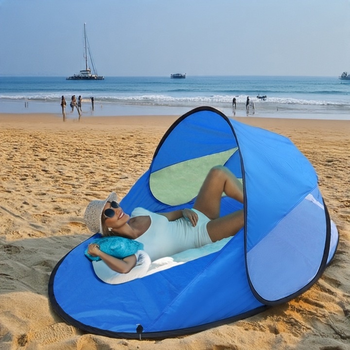 DUŻY NAMIOT PLAŻOWY SKŁADANY PRZENOŚNY PARAWAN SAMOROZKŁADAJĄCY DLA DZIECI