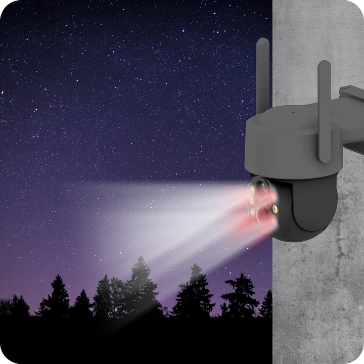 SOLARNA KAMERA WIFI 4MPX SMART ZEWNĘTRZNA OBROTOWA IP BEZPRZEWODOWA SZARA