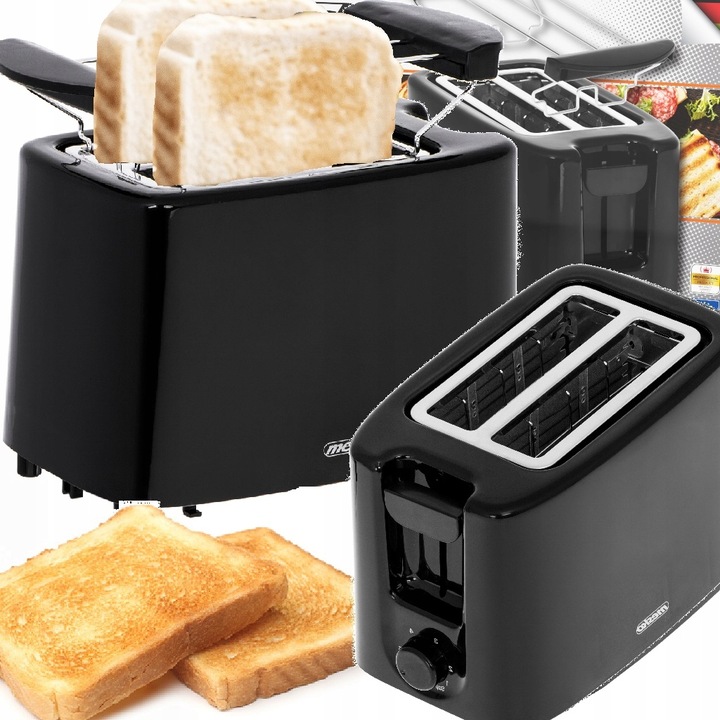 TOSTER PODWÓJNY CZARNY OPIEKACZ SANDWICH 900W