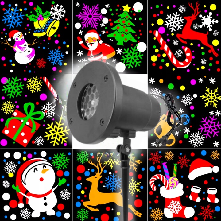 PROJEKTOR ŚWIĄTECZNY LED NA ZEWNĄTRZ BAŁWANEK LED PROJEKTOR KOLOROWY