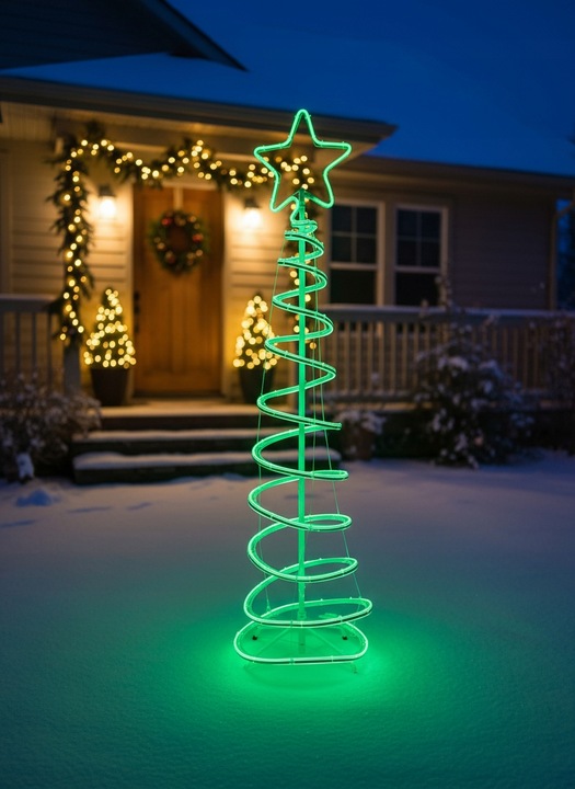 Choinka LED Neonowa Zielona 120 cm Świąteczna Ozdoba Świecąca Zewnętrzna