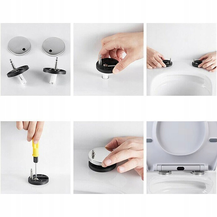 Deska sedesowa wolnoopadajaca uniwersalna do WC klozetowa twarda easy clean