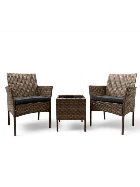 ZESTAW MEBLI OGRODOWYCH NM04 MTG MEBLE OGRODOWE TECHNORATTAN BRĄZ JASNY