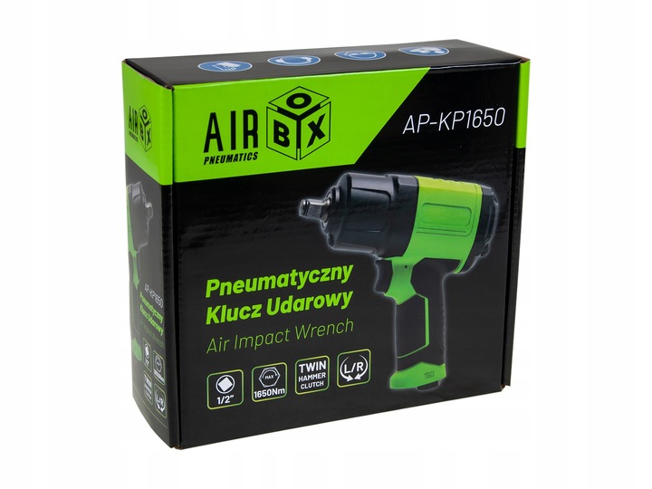 Klucz Udarowy Pneumatyczny 1650nm Twin Hammer 1/2" 4 Stopnie Regulacji 2kg