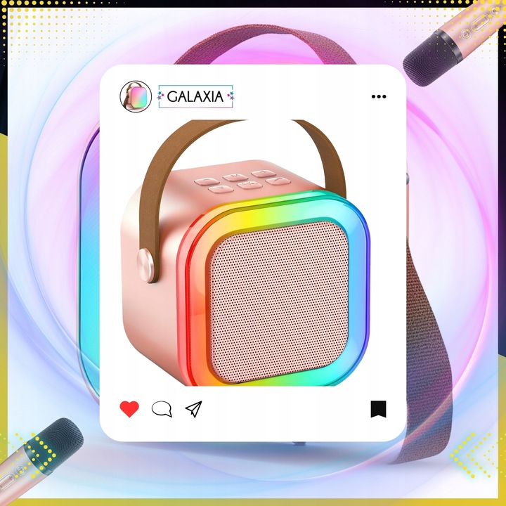 ZESTAW DO KARAOKE DLA DZIECI 2 MIKROFONY GŁOŚNIK BEZPRZEWODOWY 2X MIKROFON