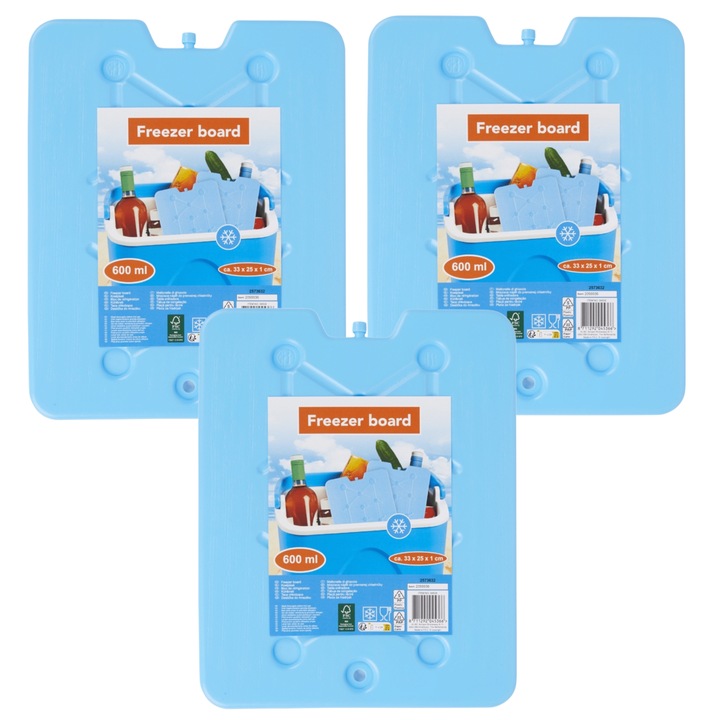 3X DUŻY WKŁAD CHŁODZĄCY 33X25CM POJEMNY DO 600ML ZESTAW NA PLAŻE WYCIECZKE