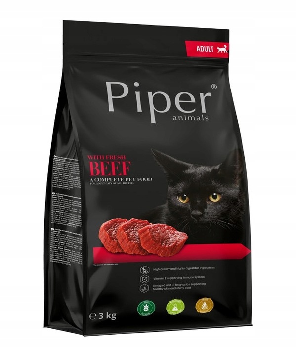 PIPER karma sucha dla kota z wołowiną 3kg BEZZBOŻOWA