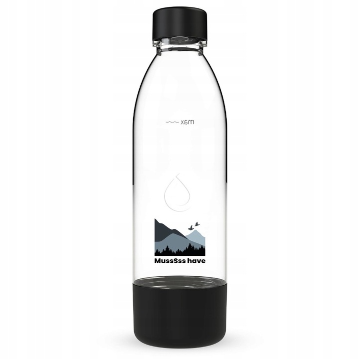 PushAir Butelka do Saturatora Dafi 0,7 Czarna Góry