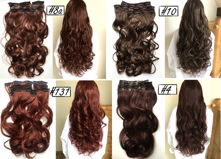 DOCZEPIANE WŁOSY ZESTAW Clip in Fale 7 PASM 160g