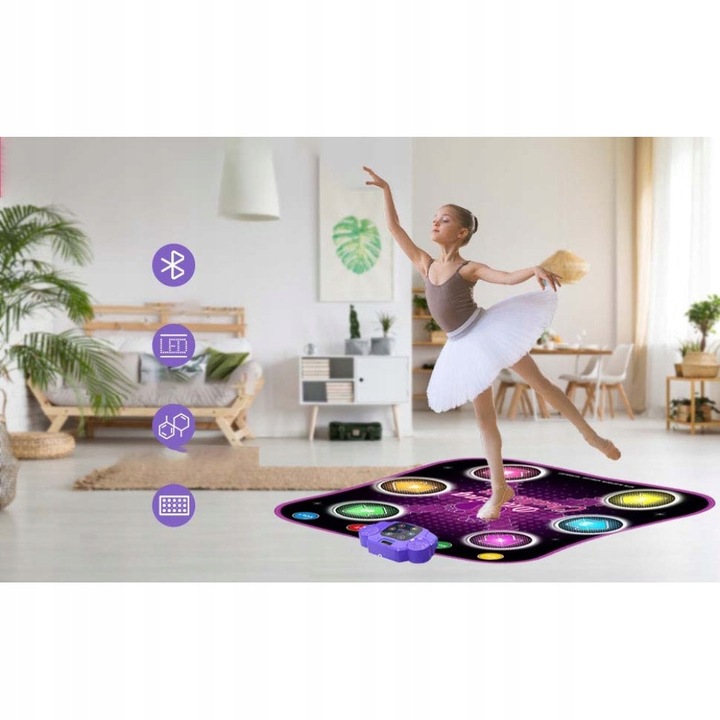 MATA DO TAŃCZENIA TANCA MUZYCZNA BLUETOOTH Z PODŚWIETLANYMI STRZAŁKAMI