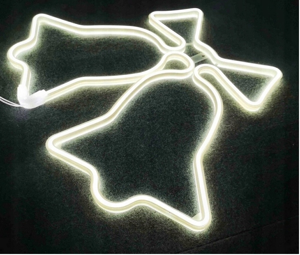 DUŻA OZDOBA ŚWIĄTECZNA NEON LED DZWONKI DZWONEK NEONOWY OŚWIETLENIE