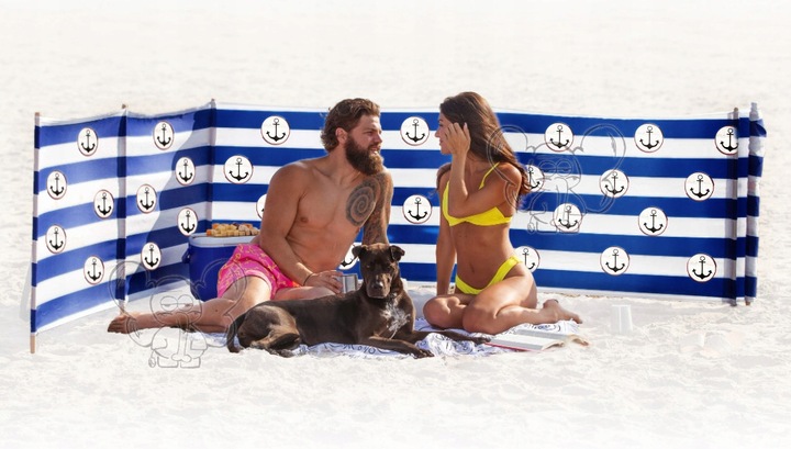 PARAWAN PLAŻOWY POLSKI 8m 800CM kotwice + młotek