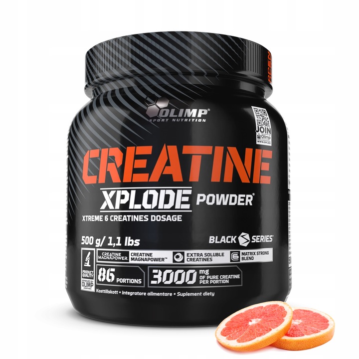 OLIMP CREATINE XPLODE 500g STACK MONOHYDRAT MIX 6 KREATYNA SMAK GREJPFRUT
