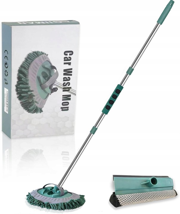 TELESKOPOWA SZCZOTKA MOP DO MYCIA SAMOCHODU 2W1+ ŚCIĄGACZKA DO MYCIA SZYB