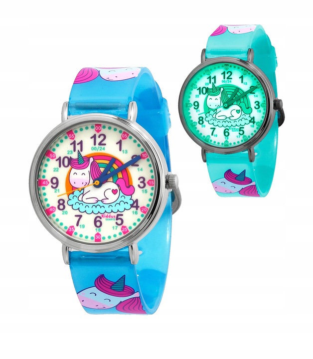 Kiddus zegarek dziecięcy Time Teacher Happy Unicorn Fluor