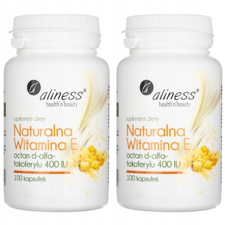 Aliness Naturalna Witamina E 400IU D-alfa-tokoferyl MŁODOŚĆ PŁODNOŚĆ 100kap