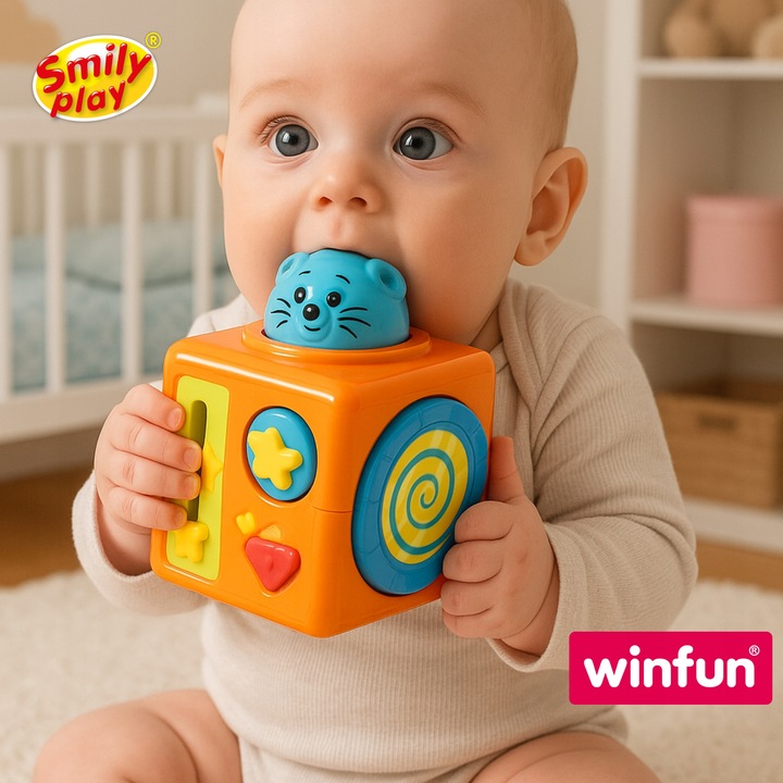 SMILY PLAY Wieża z klocków kolorowa kostka sensoryczna edukacyjna 3m+