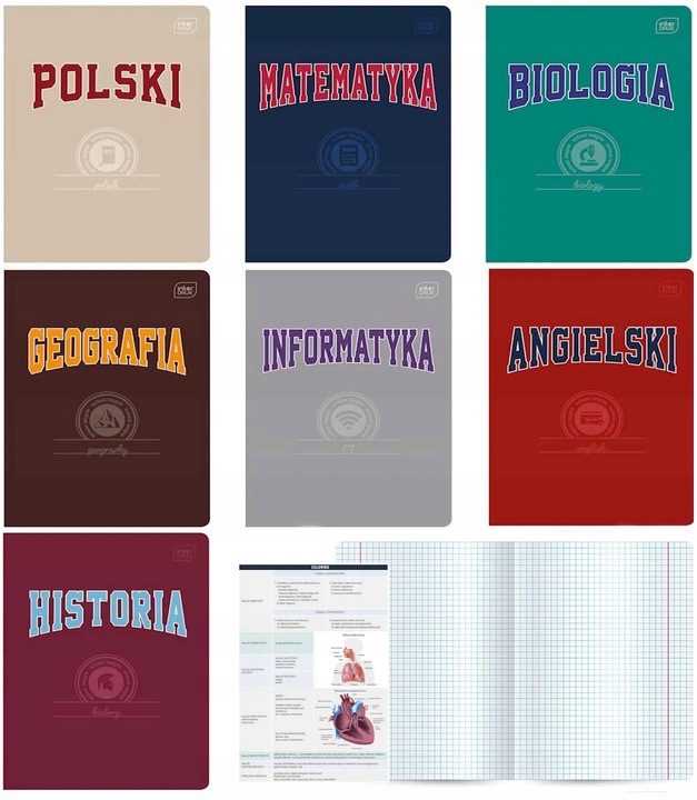 KOMPLET ZESZYTÓW SZKOLNYCH PRZEDMIOTOWYCH ZE ŚCIĄGĄ A5 60K