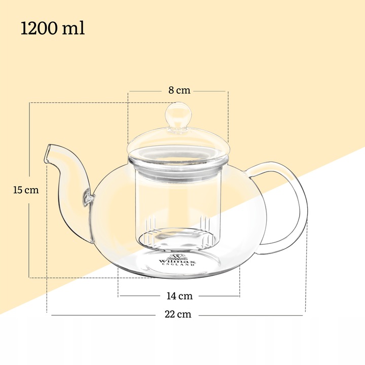 Dzbanek zaparzacz do herbaty szkło termiczne Wilmax 1200ml