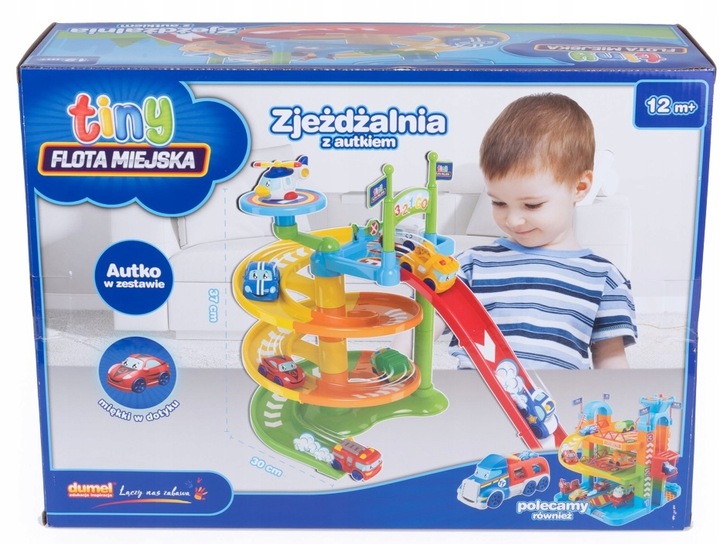 Dumel Flota Miejska Zjeżdżalnia z miękkim AUTKIEM parking 12m+