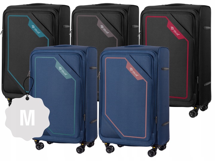 Walizka średnia podróżna M i GRATIS materiałowa miękka pojemna 23" codura