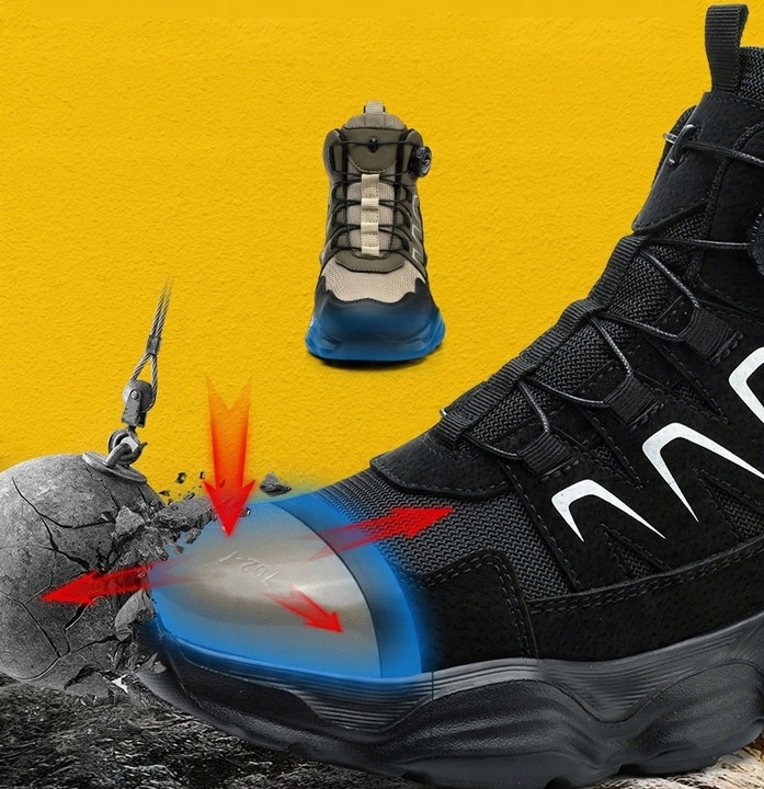 NOWY BUTY ROBOCZE MĘSKIE PÓŁBUTY ROBOCZE SPORTOWE ODDYCHAJĄCE Z NOSKIEM BHP