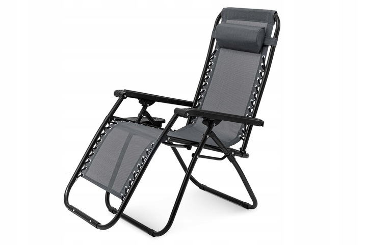 LEŻAK OGRODOWY Z PODNÓŻKIEM OGRODOWY PLAŻOWY AUTOMAT ZERO GRAVITY PÓŁKA