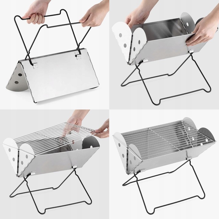 Mini przenośny grill do grillowania, mały składany na piknik na powietrzu