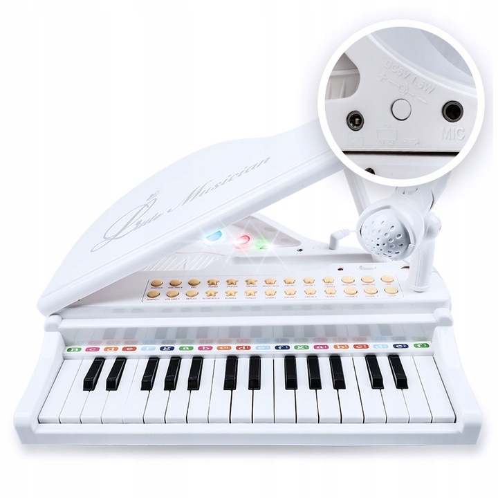 PIANINO ORGANY KEYBOARD DLA DZIECI KRZESEŁKO MIKROFON KARAOKE TRZY KOLORY