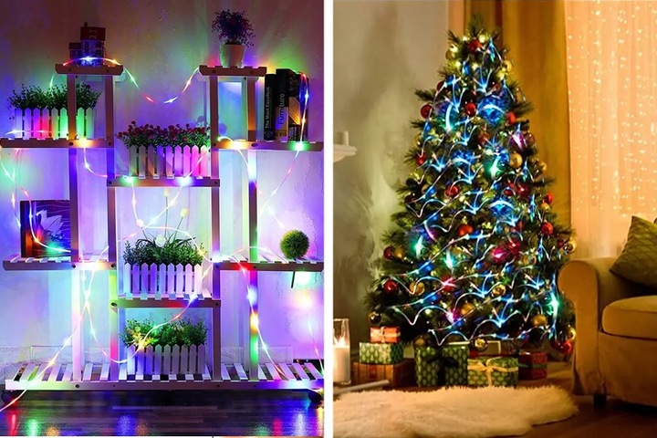 ZEWNĘTRZNY WĄŻ ŚWIETLNY LED ŚWIECĄCY ŁAŃCUCH RGB PROGRAMATOR 230V 60 metrów