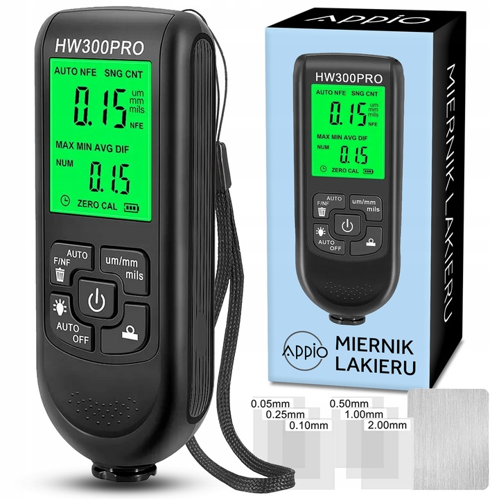 Dokładny Miernik grubości lakieru Tester Sonda z wyświetlaczem LCD 0~2000um