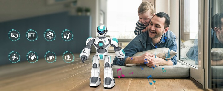 ROBOT DUŻY INTERAKTYWNY ZDALNIE GEST PROGRAMOWANY STEROWANIE GŁOSOWE LED