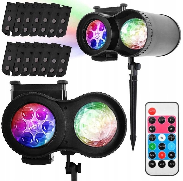 PROJEKTOR LED ŚWIĄTECZNY RZUTNIK LAMPKI NA DOM ŚNIEŻYNKI + PILOT 12 SLAJDÓW