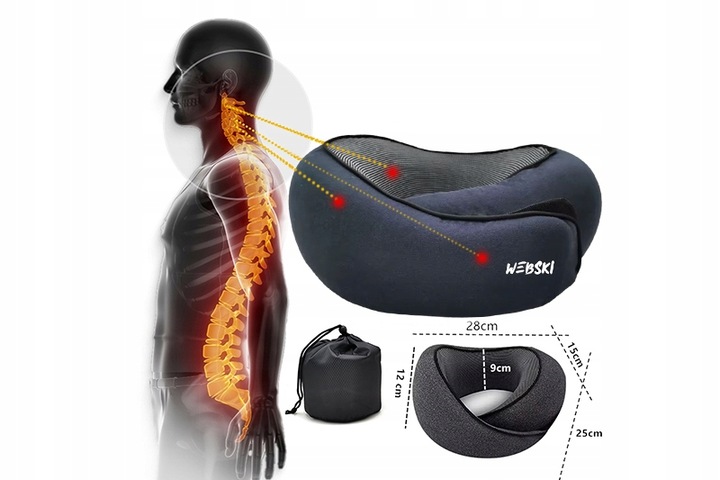 PODRÓŻNA PODUSZKA POD SZYJE KARK WYGODNA DO SPANIA W SAMOLOCIE AUTOKARZE