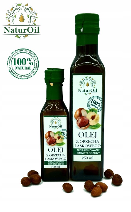 OLEJ ORZECHOWY Z ORZECHÓW LASKOWYCH nierafinowany Naturini 250ml