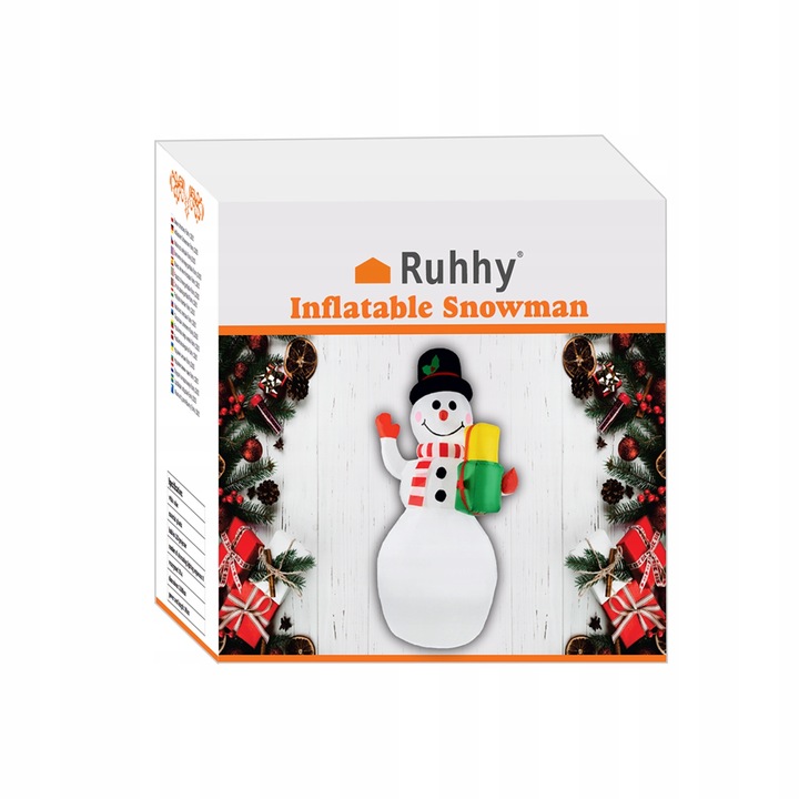 Nadmuchiwany Bałwan LED Duży Dmuchany Bałwanek Pompowany Świecący Ozdoba XL