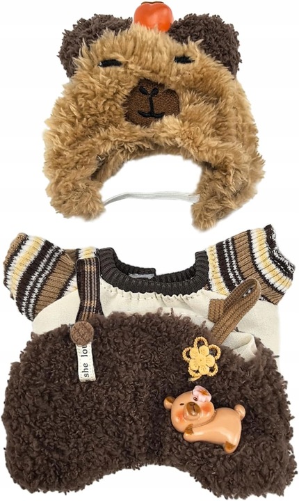 Ubranka dla Lalka 17cm Zestaw ubranek Strój i akcesoria Capybara 3szt