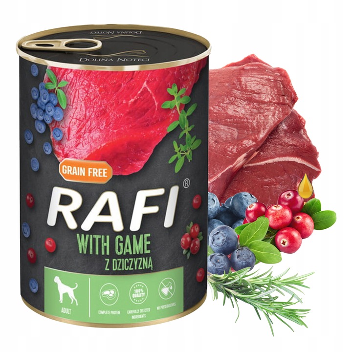 RAFI Karma mokra dla psa DOLINA NOTECI mix smaków 12 x 400g bezzbożowa
