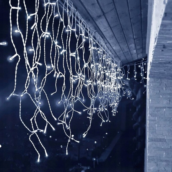SOPLE 500 LED KURTYNA LAMPKI ZEWNĘTRZNE Białe Zimnee 24m Lampki Girlanda